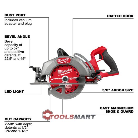 Акумуляторна безщіткова циркулярна гіпоїдна пила Milwaukee M18 (FCSRH662-0) 2930-20