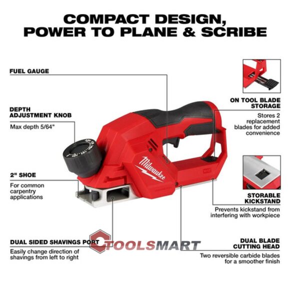 Акумуляторний рубанок Milwaukee 2524-20 (BLP-0X) M12 BRUSHLESS