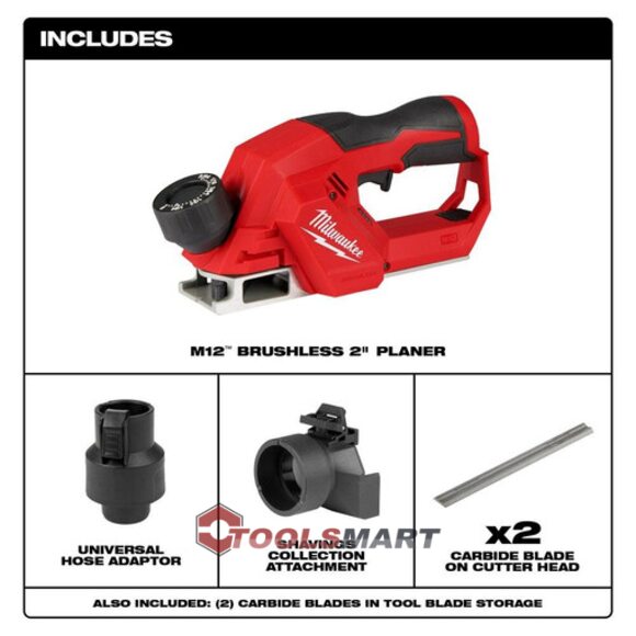 Акумуляторний рубанок Milwaukee 2524-20 (BLP-0X) M12 BRUSHLESS