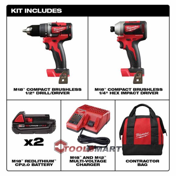 Набір безщіткових шурупокрутів Milwaukee M18 FUEL™ 2892-22CT