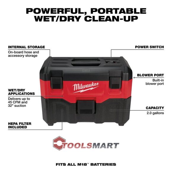 Акумуляторний пилосос Milwaukee M18 VC2-0 (0880-20)