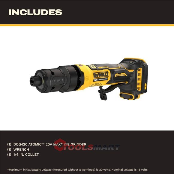 Акумуляторна пряма шліфмашинка DEWALT DCG420B ATOMIC 20V MAX*