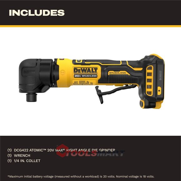 Акумуляторна кутова шліфувальна машина (гравер) DEWALT DCG422B ATOMIC 20V MAX