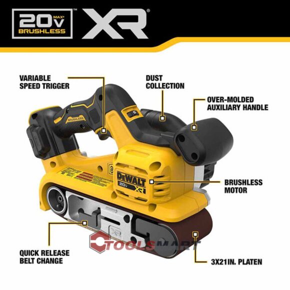 Безщіткова стрічкова шліфмашинка 75x533 DEWALT DCW220B XR 20V Max
