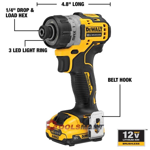 Безщітковий акумуляторний шуруповерт DEWALT DCF601F2 XTREME 12V MAX