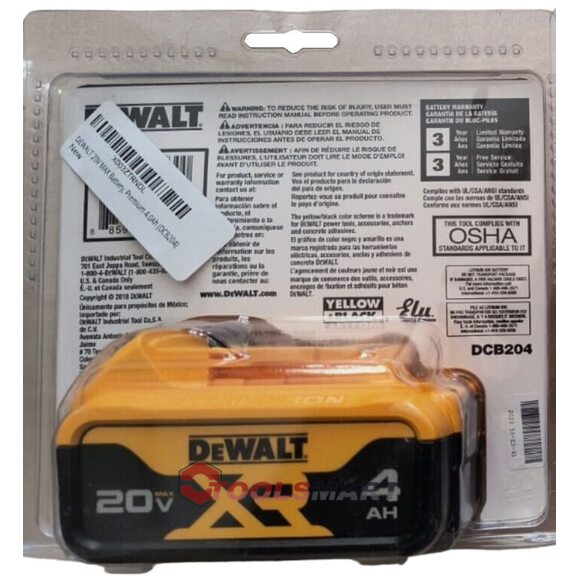 Аккумуляторная батарея DEWALT DCB182 (DCB204) Li-Ion 4Ah 20V MAX* XR