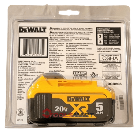 Аккумуляторная батарея DEWALT DCB205 (DCB184) Li-Ion 5Ah 18/20V MAX* XR