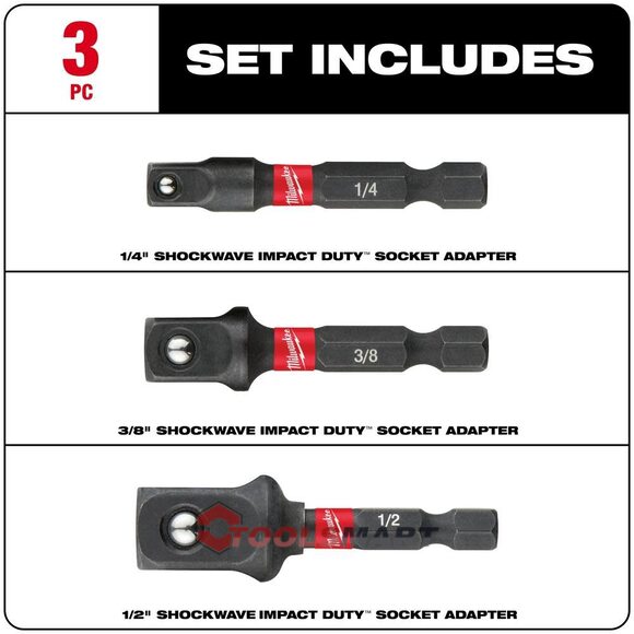 Набор переходников Milwaukee 48-32-5033 Shockwave Impact Drive