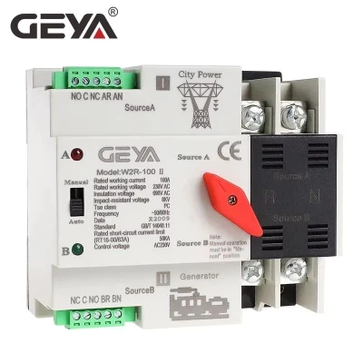 Автомат вводу резервного живлення АВР GEYA W2R-100 2P 100А однофазний ATS