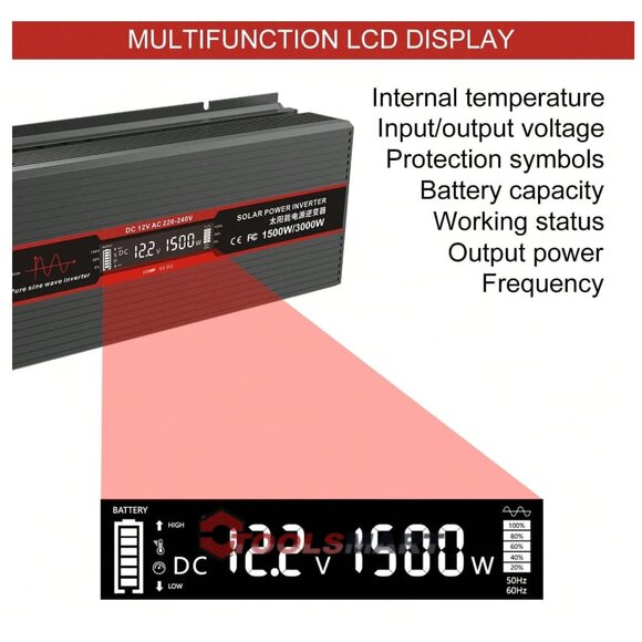 Інвертор DATOUBOSS DN-022 1500W/3000W 12В / 220В з чистою синусоїдою