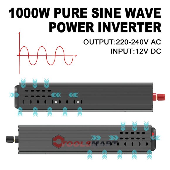 Інвертор DATOUBOSS DN-022 1000W/2000W 12В - 220В з чистою синусоїдою