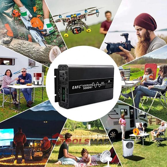 Інвертор EAFC 5000W 12В - 220В чиста синусоїда